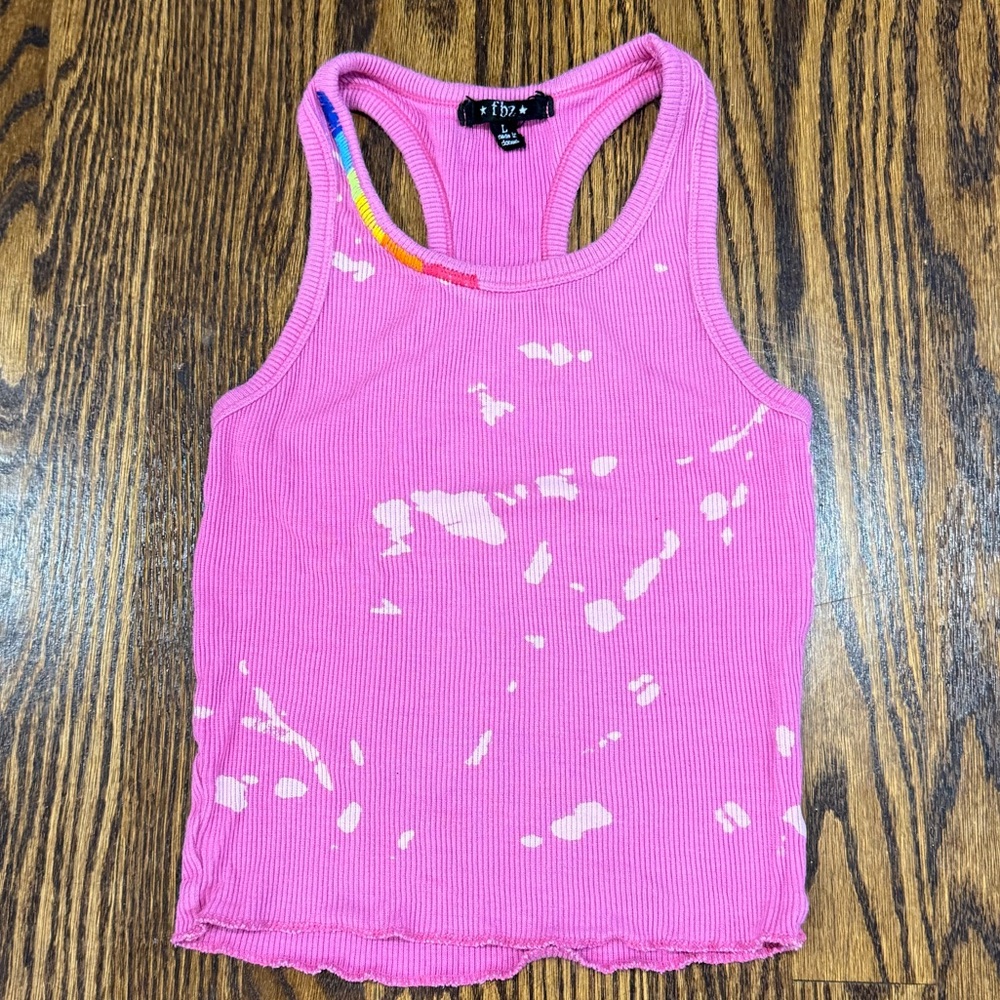 Flowers By Zoe bleached out tank top size L